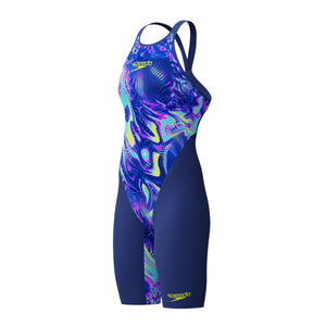 Speedo Fastskin LZR Pure Valor 2.0 Printed Openback Kneeskin - NOBLE NAVY/MORPHOSIS USA