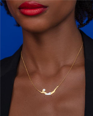 Custom enamel swimmer necklace image 2
