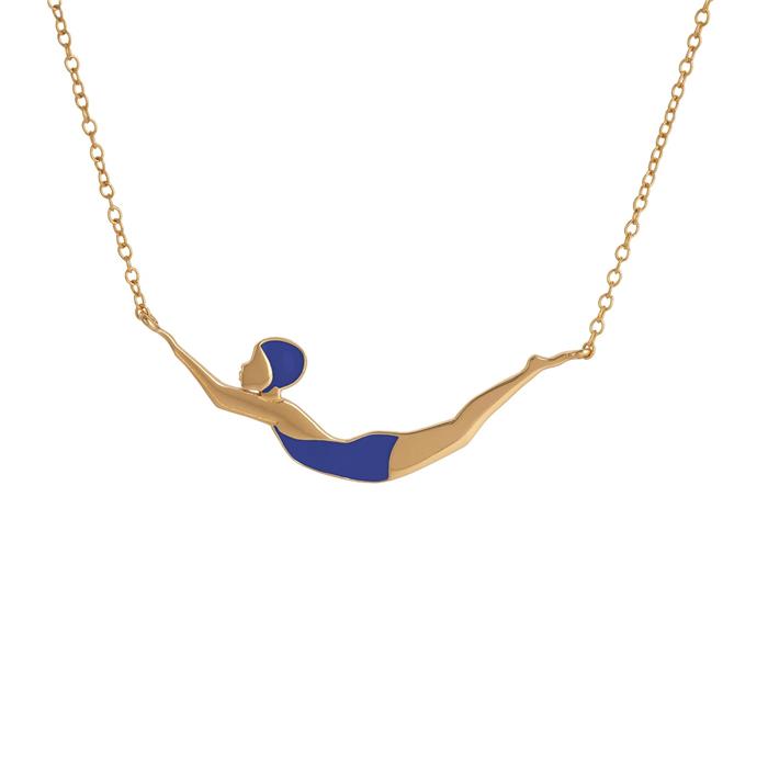 Custom enamel swimmer necklace image 11