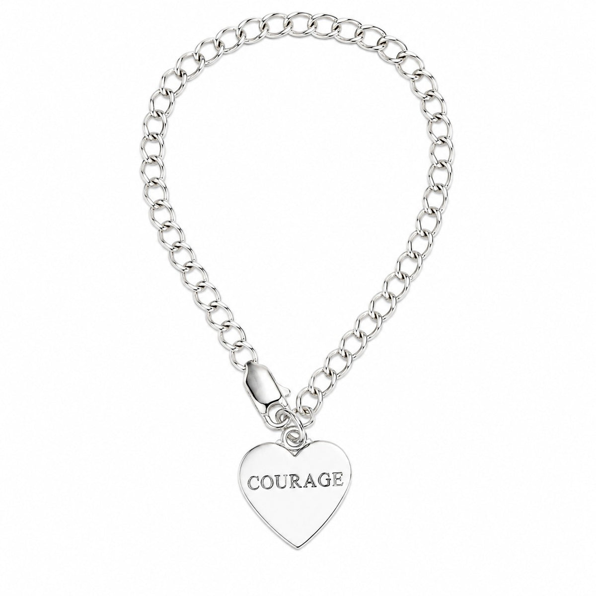 Example of Courage Charm on Charm Bracelet