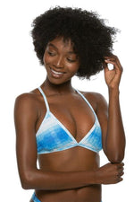 Jolyn Triangle Bikini Top Ombre Blues Print product image