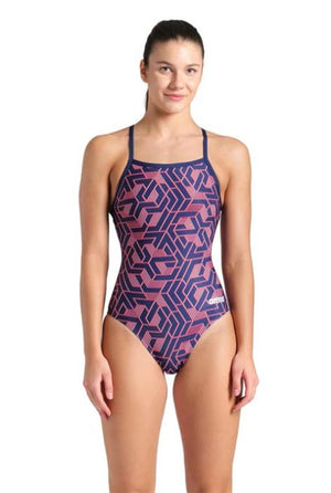 Arena Escape Print MaxLife Women's Lightdrop Back 1-Piece Swimsuit- 25