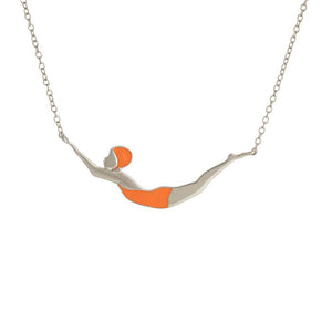 Custom enamel swimmer necklace image 19