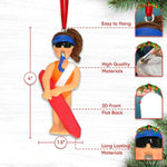 Female Brunette Lifeguard Tree Ornament - 27
