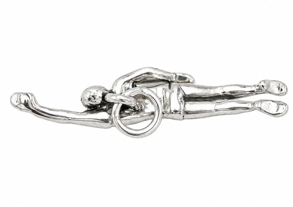 Male Swimmer Sterling Silver Charm or Pendant - 27
