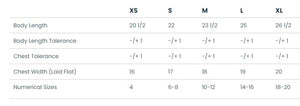 YOUTH Size Chart