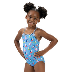 Dolfin Uglies Little Dolfin Girls' Fin Floats Print One Piece - 26