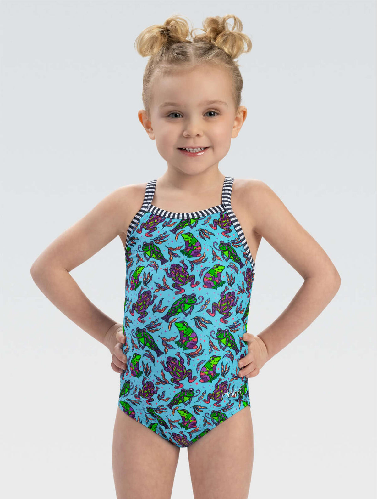 Little Dolfin Girls' Ribbit One Piece - Ribbit front