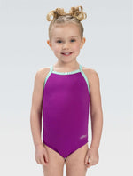 Little Dolfin Purple Solid One Piece - Purple Solid front