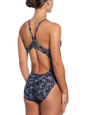 Nike Swim Hydrastrong Pool Lanes Women's Racerback One Piece - Black alternate image 1