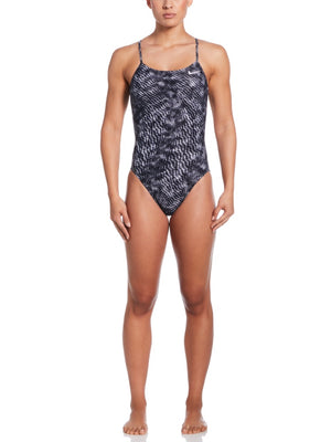 Nike Swim Hydrastrong Pool Lanes Women's Cutout One Piece - Black alternate image 3