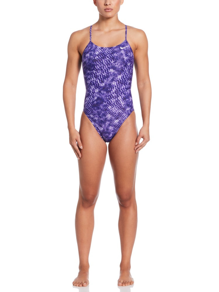 Nike Swim Hydrastrong Pool Lanes Women's Cutout One Piece - Court Purple alternate image 3