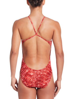 Nike Swim Hydrastrong Pool Lanes Women's Cutout One Piece - University Red alternate image 1