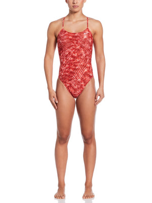 Nike Swim Hydrastrong Pool Lanes Women's Cutout One Piece - University Red alternate image 3