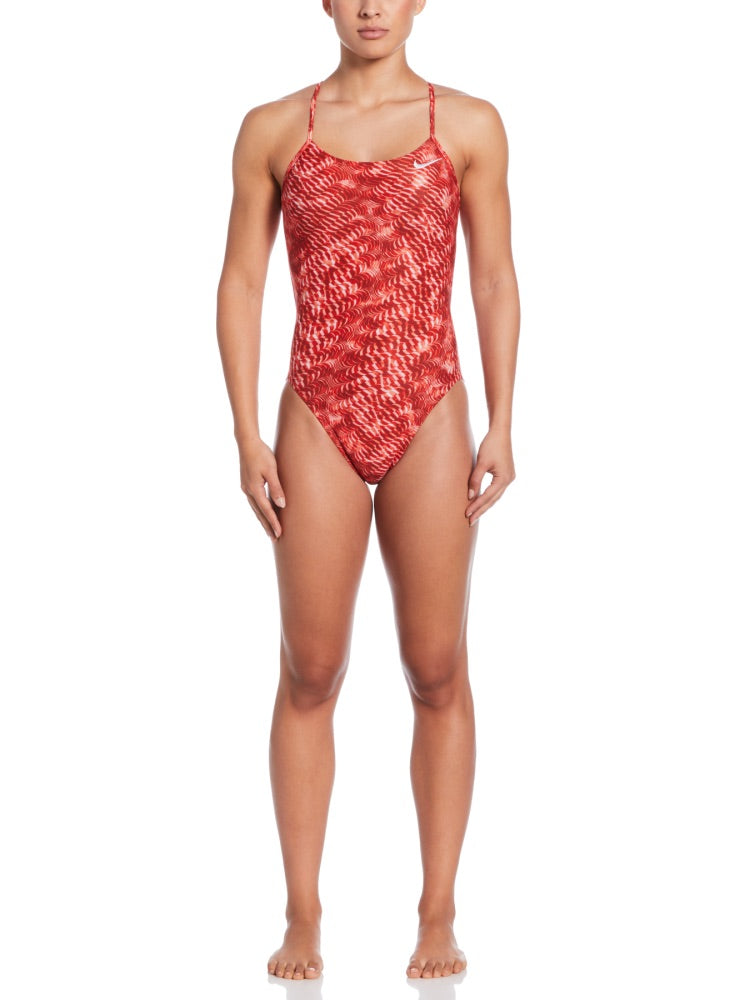 Nike Swim Hydrastrong Pool Lanes Women's Cutout One Piece - University Red alternate image 3