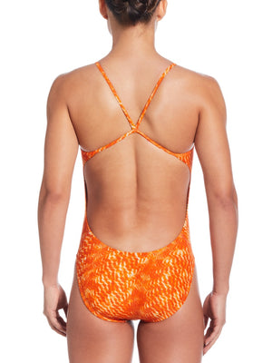 Nike Swim Hydrastrong Pool Lanes Women's Cutout One Piece - Team Orange alternate image 1