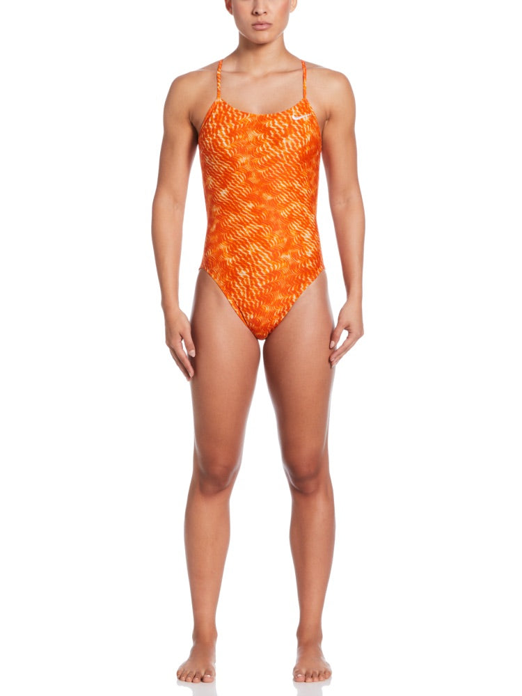 Nike Swim Hydrastrong Pool Lanes Women's Cutout One Piece - Team Orange alternate image 3