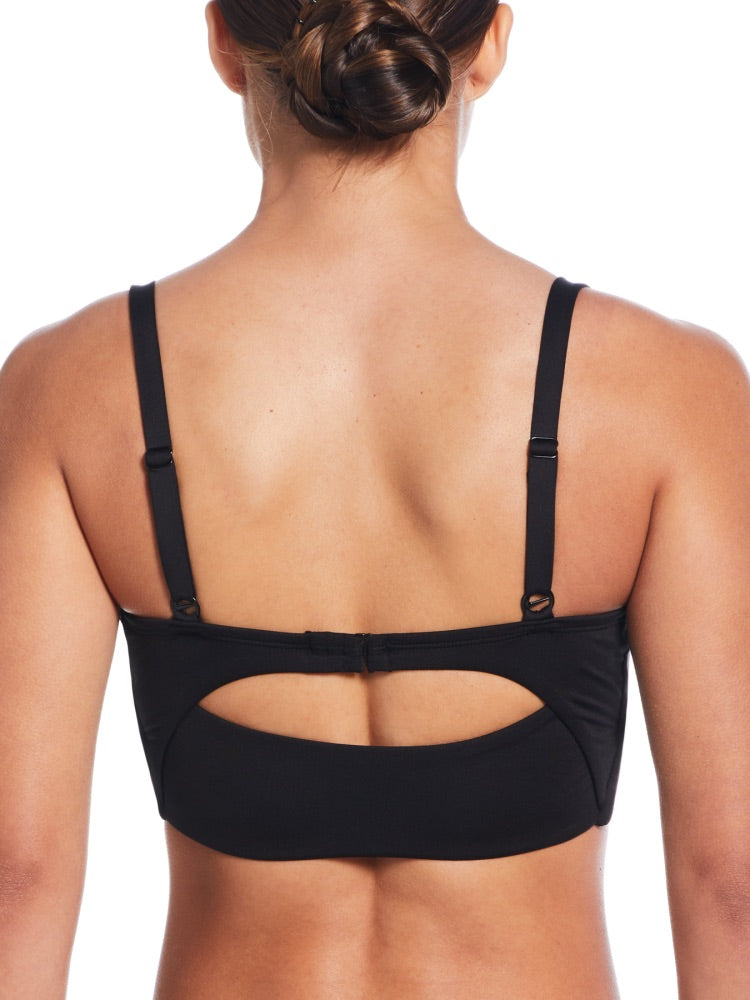 Nike Swim Effortless Essential Women's V-Neck Midkini - Black alternate image 1