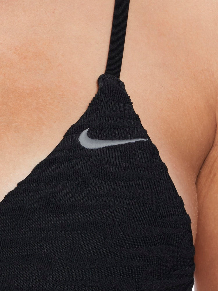 Nike Swim Women's Terry Texture Triangle Bikini Top - Black alternate image 2