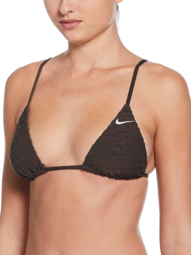 Nike Swim Women's Terry Texture Triangle Bikini Top - Baroque Brown