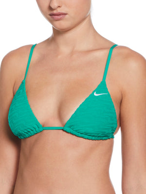 Nike Swim Women's Terry Texture Triangle Bikini Top - Stadium Green