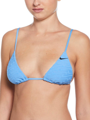 Nike Swim Women's Terry Texture Triangle Bikini Top - University Blue