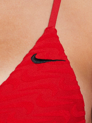 Nike Swim Women's Terry Texture Triangle Bikini Top - University Red alternate image 2
