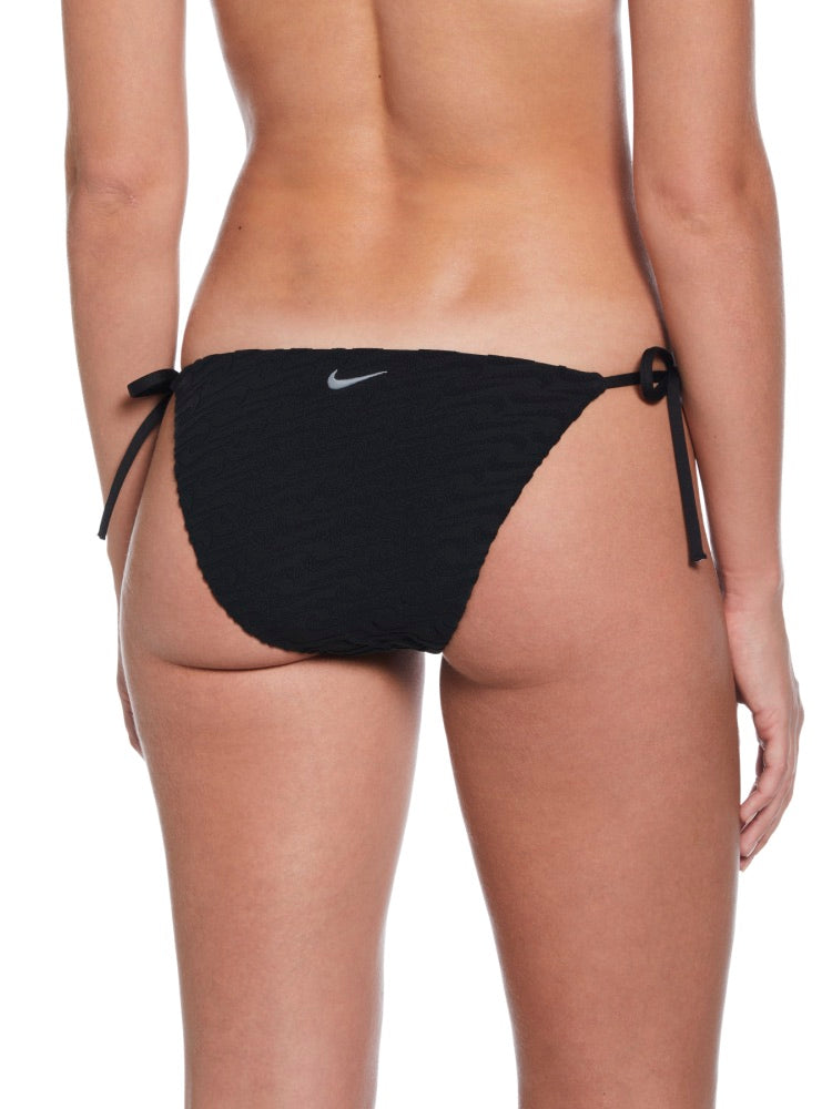 Nike Swim Women's Terry Texture Tie String Bikini Bottom - Black alternate image 1