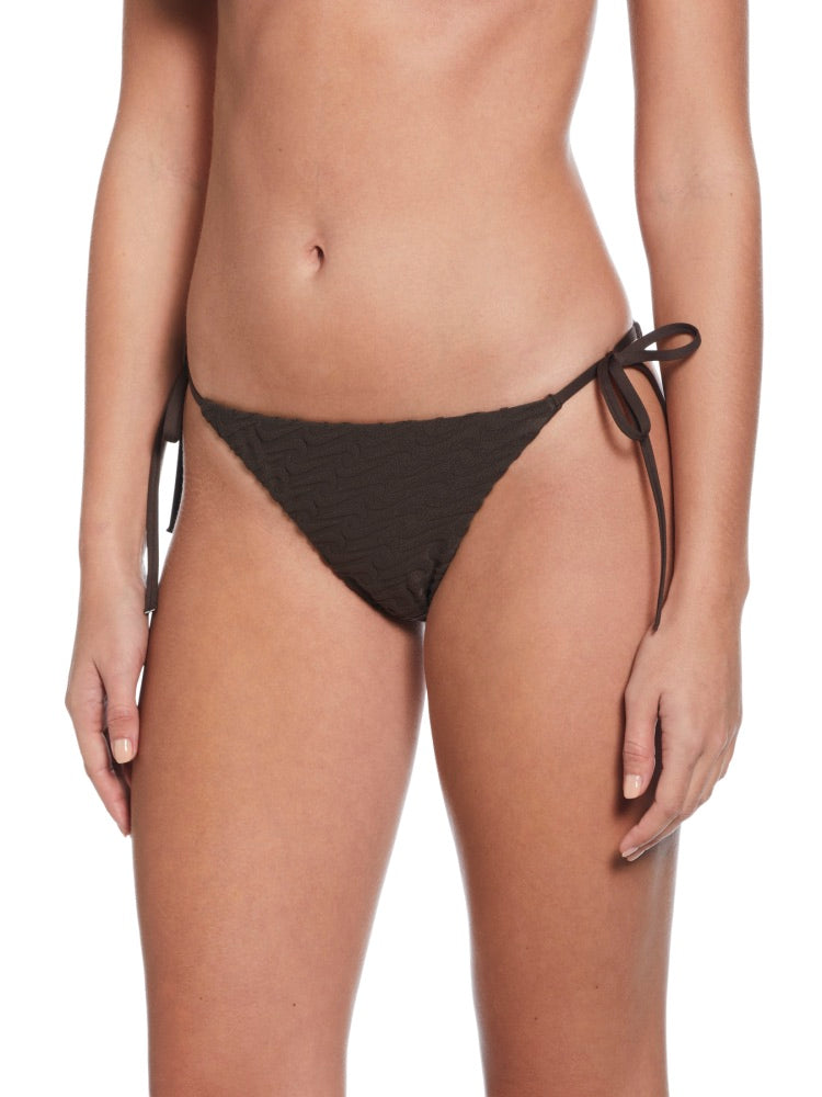 Nike Swim Women's Terry Texture Tie String Bikini Bottom - Baroque Brown