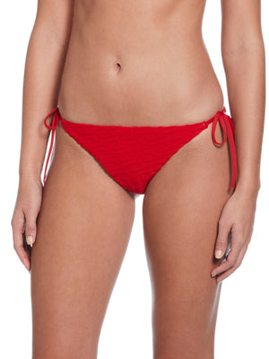 Nike Swim Women's Terry Texture Tie String Bikini Bottom - University Red