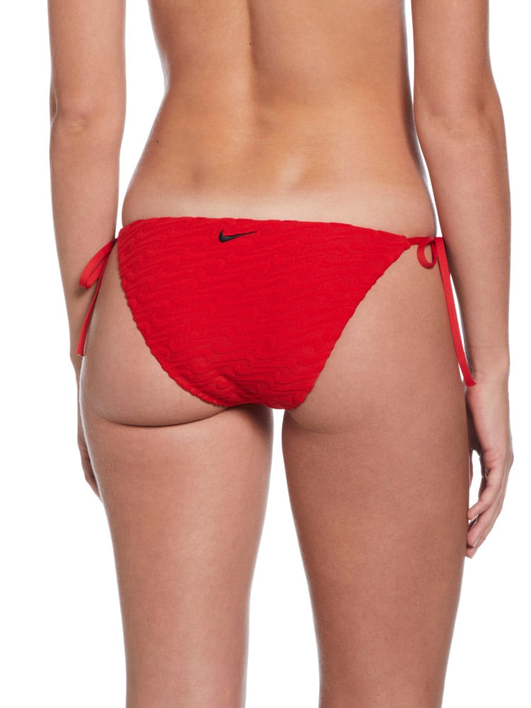 Nike Swim Women's Terry Texture Tie String Bikini Bottom - University Red alternate image 1