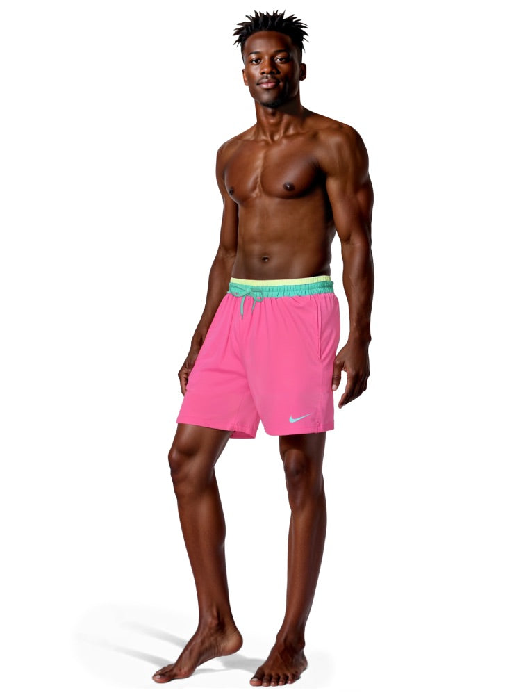 Nike Swim Breaker Men's 7" Brief-Lined Volley Short - Pinksicle