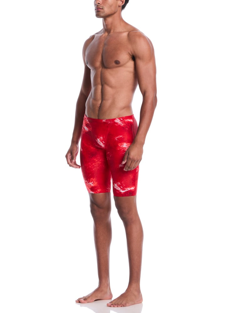 Nike Swim Watercolor Men's Jammer - University Red alternate image 3
