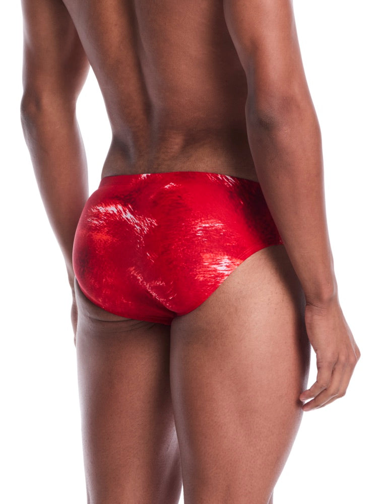 Nike Swim Watercolor Men's Brief - University Red alternate image 1