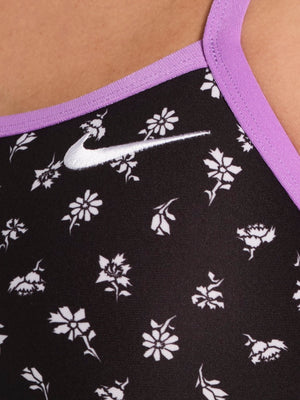Nike Swim Hydrastrong Women's Racerback Low Leg One Piece - Black/White alternate image 2