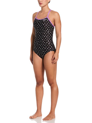 Nike Swim Hydrastrong Women's Racerback Low Leg One Piece - Black/White alternate image 3
