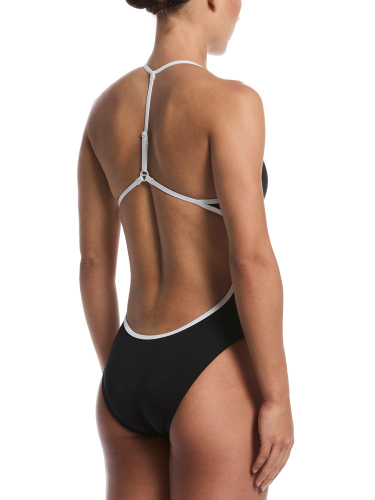Nike Swim Hydrastrong Women's Adjustable T-Back One Piece - Black alternate image 1