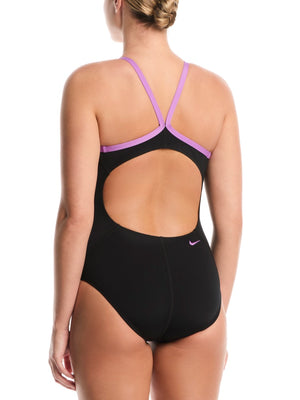 Nike Swim Hydrastrong Women's Racerback Low Leg One Piece - Jet Black alternate image 1