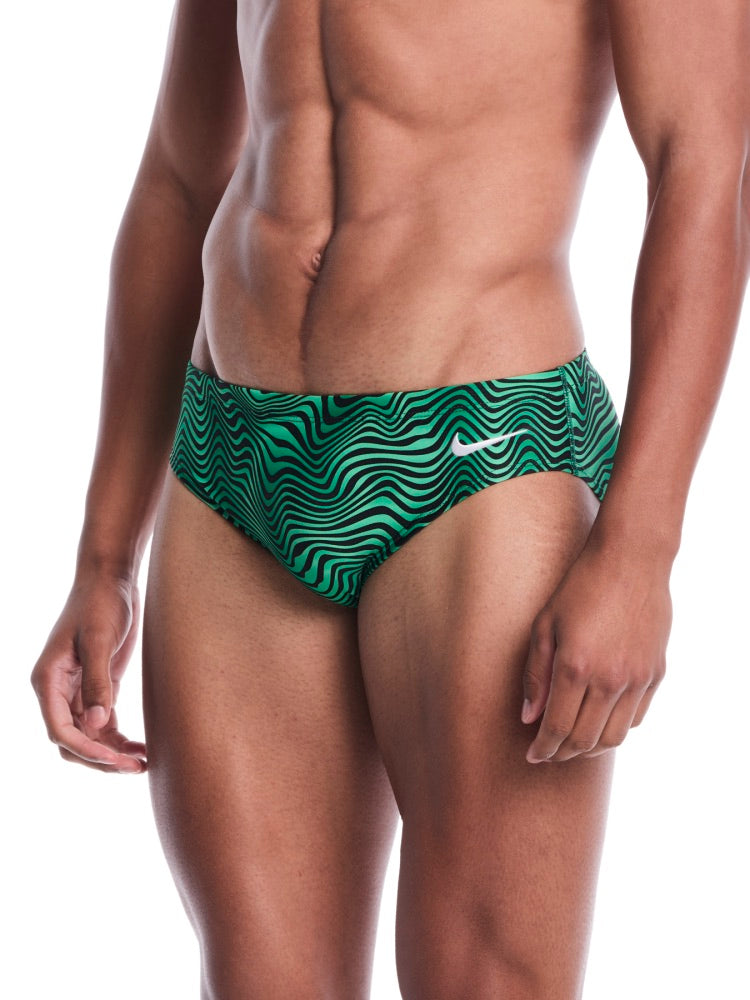 Nike Swim Hydrastrong Water Stripe Men's Brief - Court Green
