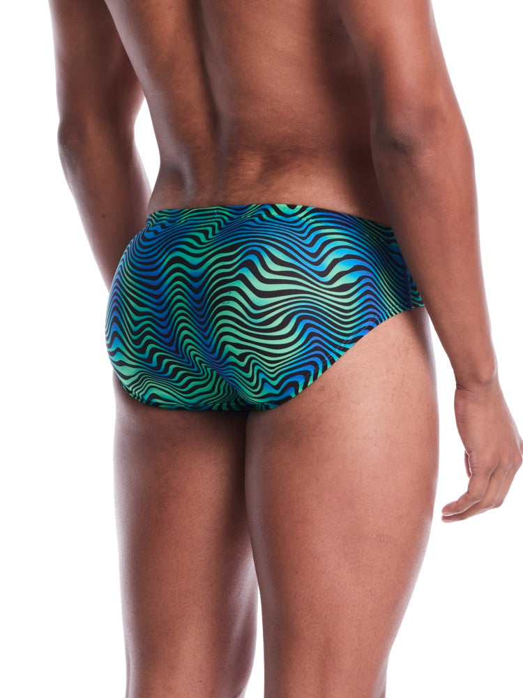 Nike Swim Hydrastrong Water Stripe Men's Brief - Blue Green alternate image 1