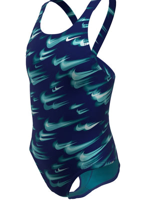 Nike Swim Hydrastrong Big Kids' (Girls') Fastback One Piece - Green Abyss