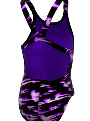 Nike Swim Hydrastrong Big Kids' (Girls') Fastback One Piece - Bright Violet alternate image 2