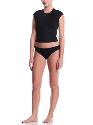 Nike Swim Effortless Essential Women's Cap Sleeve Swim Top - Black alternate image 3