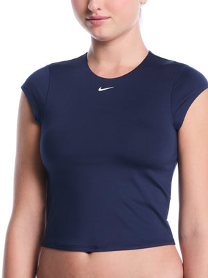 Nike Swim Effortless Essential Women's Cap Sleeve Swim Top - Midnight Navy