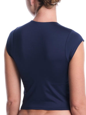 Nike Swim Effortless Essential Women's Cap Sleeve Swim Top - Midnight Navy alternate image 1