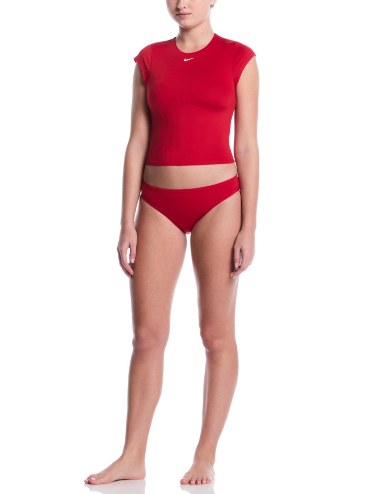 Nike Swim Effortless Essential Women's Cap Sleeve Swim Top - Gym Red alternate image 3