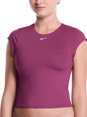 Nike Swim Effortless Essential Women's Cap Sleeve Swim Top - Desert Pink