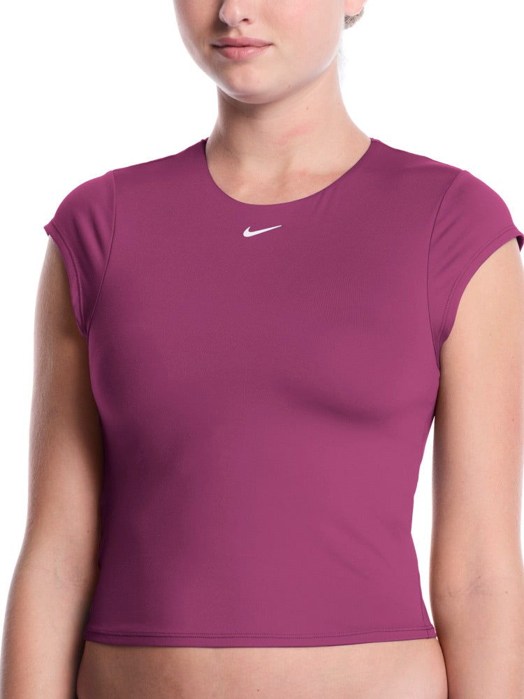 Nike Swim Effortless Essential Women's Cap Sleeve Swim Top - Desert Pink