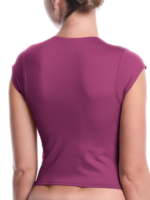 Nike Swim Effortless Essential Women's Cap Sleeve Swim Top - Desert Pink alternate image 1