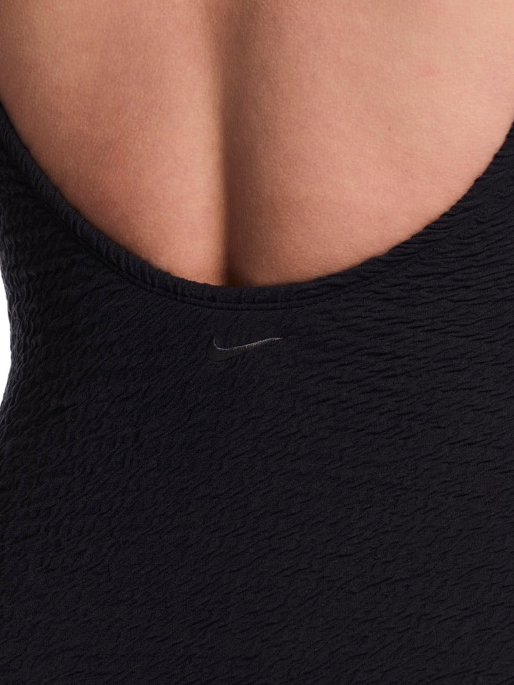 Nike Swim Women's Shoreline Texture Scoop Neck One Piece - Black alternate image 2